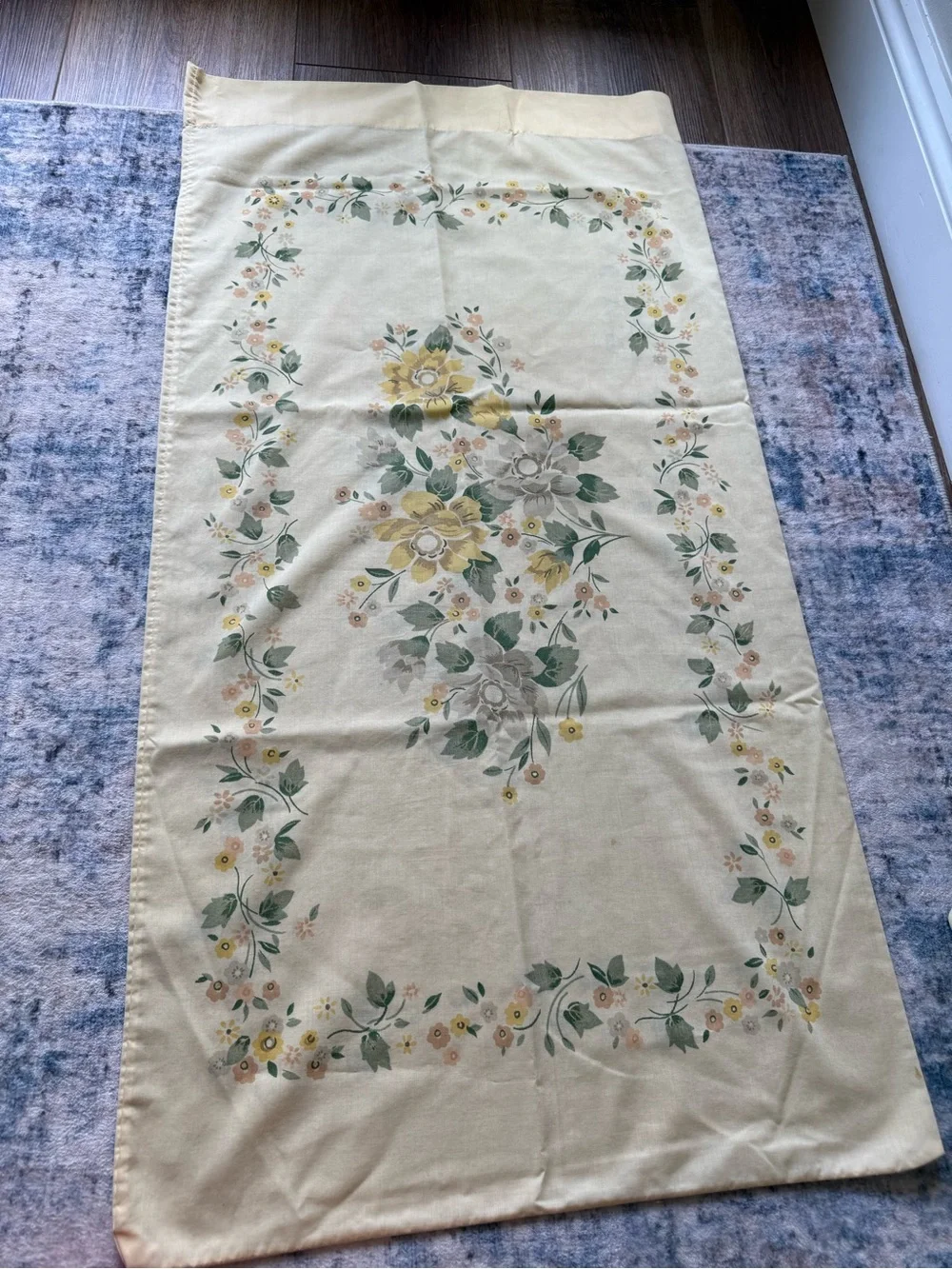 Vintage Pequot King Sheet Set Butter Yellow Floral 4 Pc Cottagecore USA 78x80